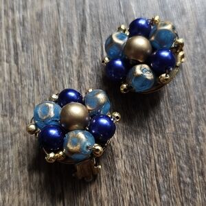 Vintage 50's/60's clip-on earrings. Made in Hong Kong. Set of 3.